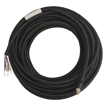  High-soft third-generation Industrial Cameras power cord, M8 A-code aviation plug to open, 10 meters, waterproof type, drag chain application
