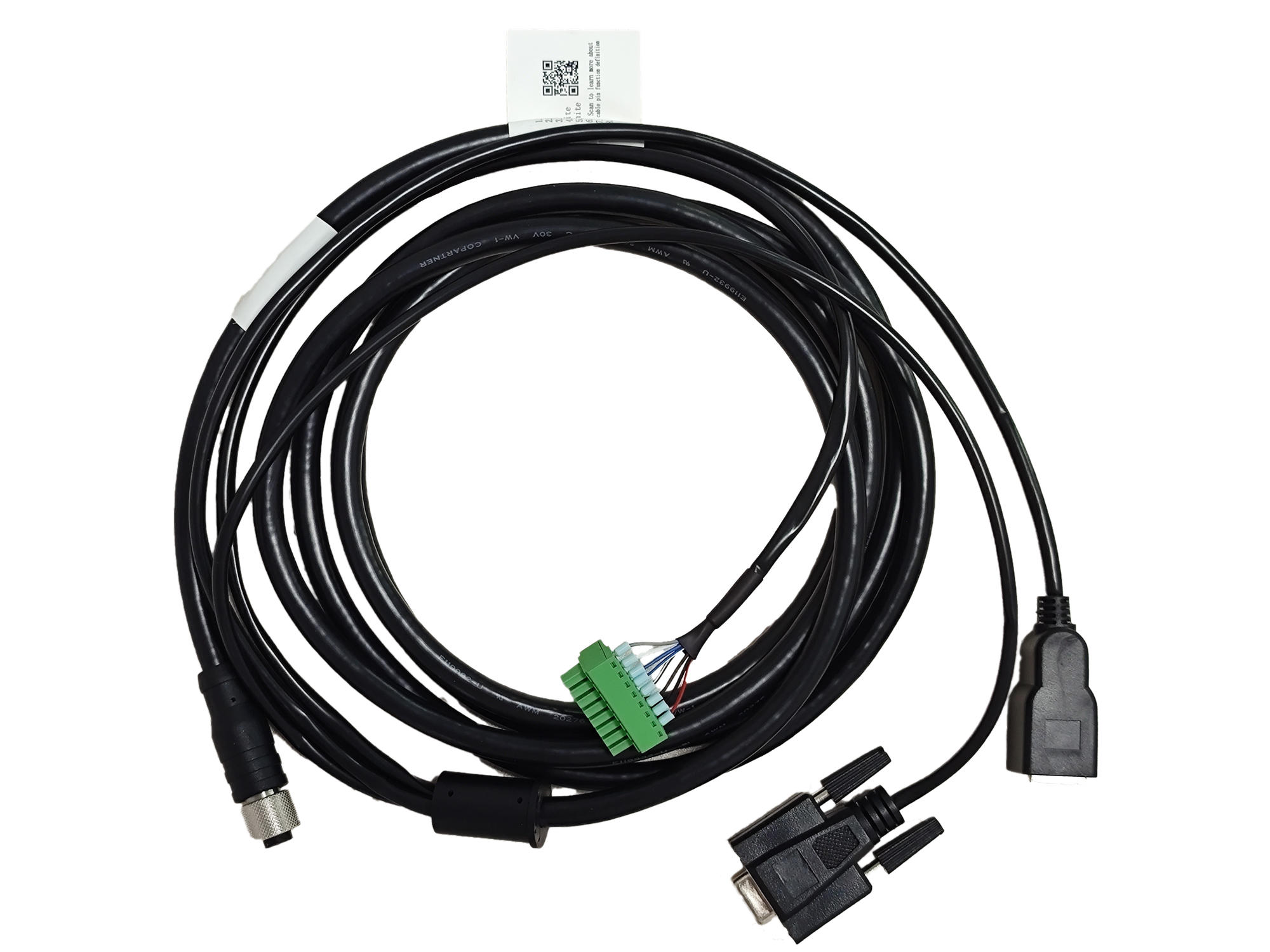 Integrated line network port female head high flexible, 3 meters, 17pin to open/RJ45/DB9